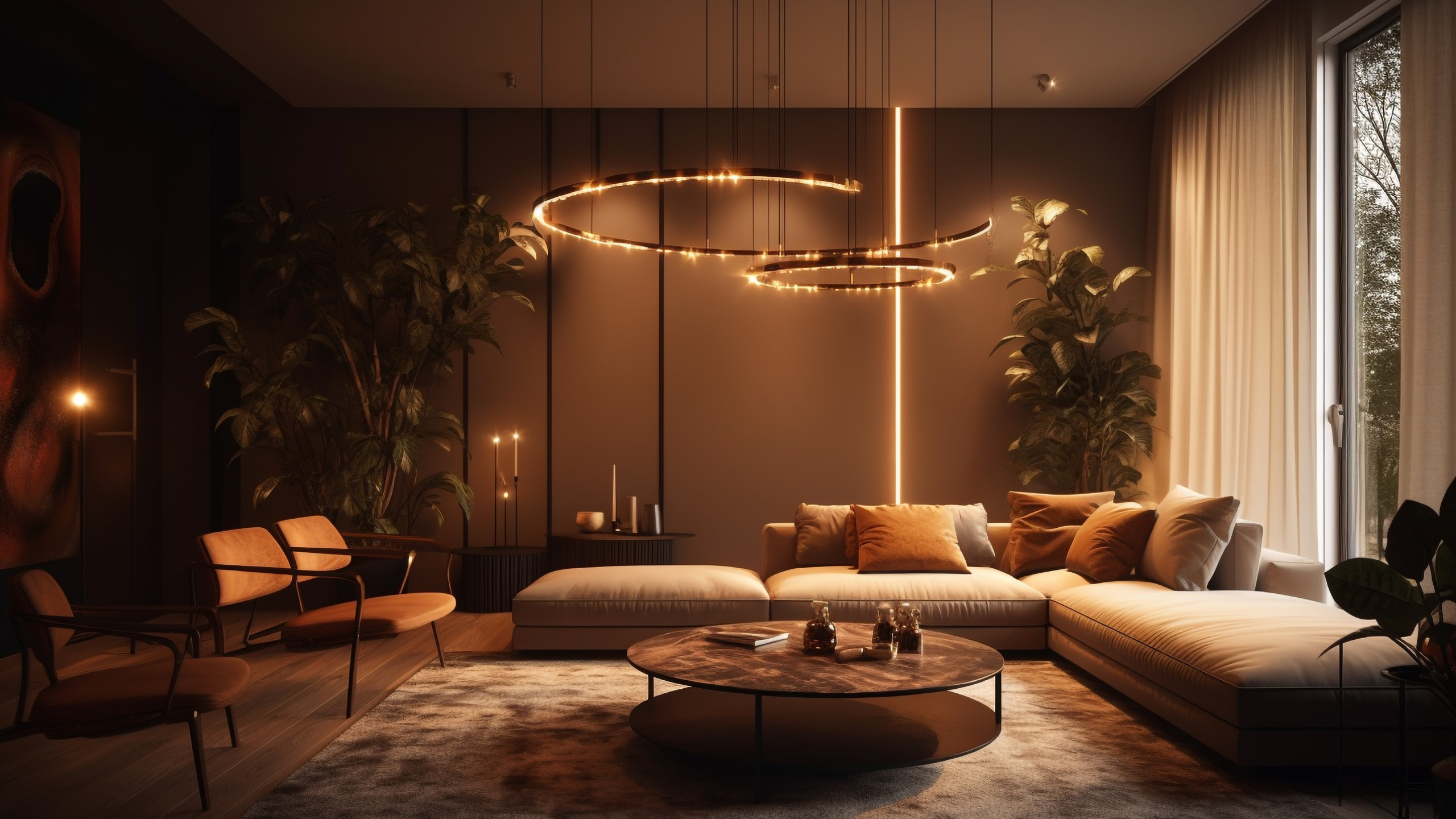 Warm contemporary hospitality interior